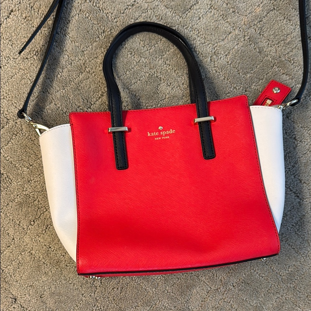 Kate Spade Red and White Tote Bag